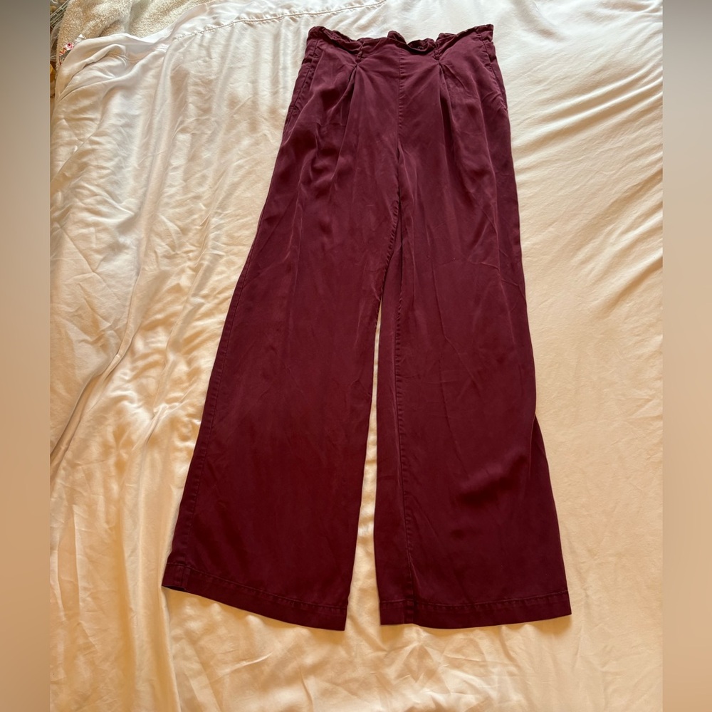 Young Fabulous & Broke Maroon Wide-Leg Pants